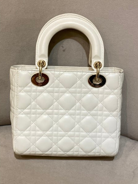 Christian Dior White Lady Dior Small Bag