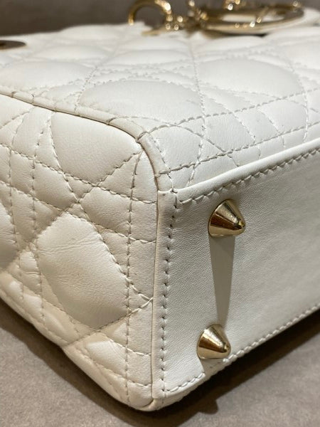 Christian Dior White Lady Dior Small Bag