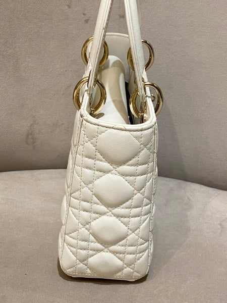 Christian Dior White Lady Dior Small Bag