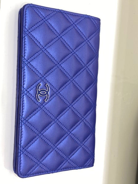 Chanel Metallic Purple Long Wallet