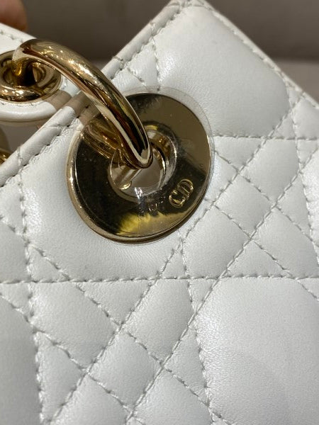Christian Dior White Lady Dior Small Bag