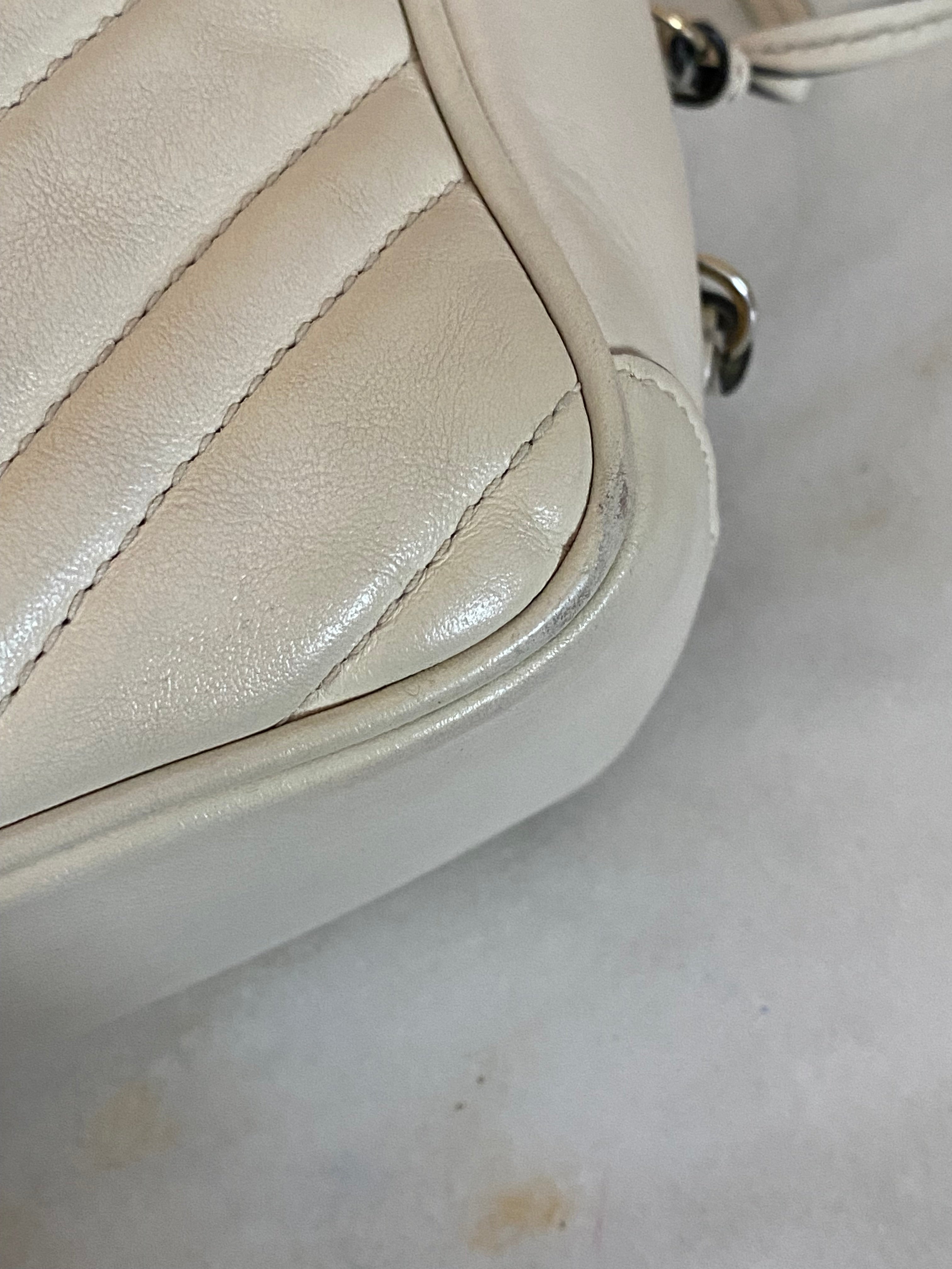 Gucci Off White GG Marmont Camera Top Handle Crossbody Bag