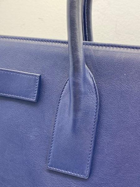 YSL Blue Sac De Jour Large Tote Bag