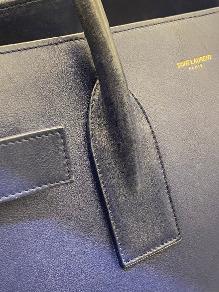 YSL Blue Sac De Jour Large Tote Bag