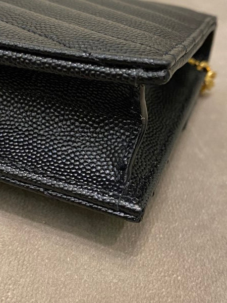 YSL Black Monogram Cassandre Wallet On Chain