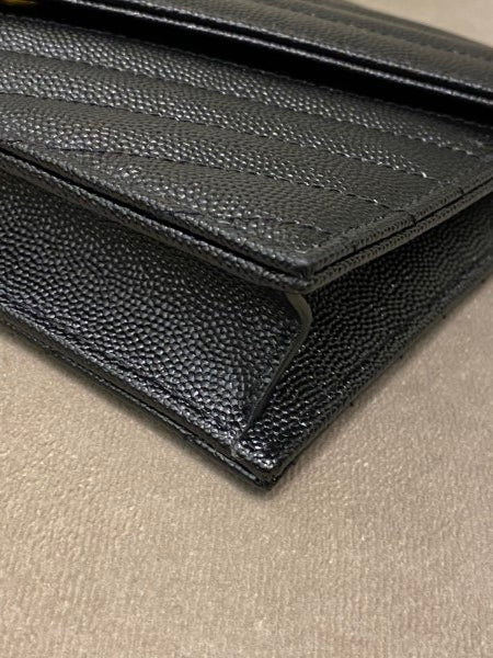 YSL Black Monogram Cassandre Wallet On Chain