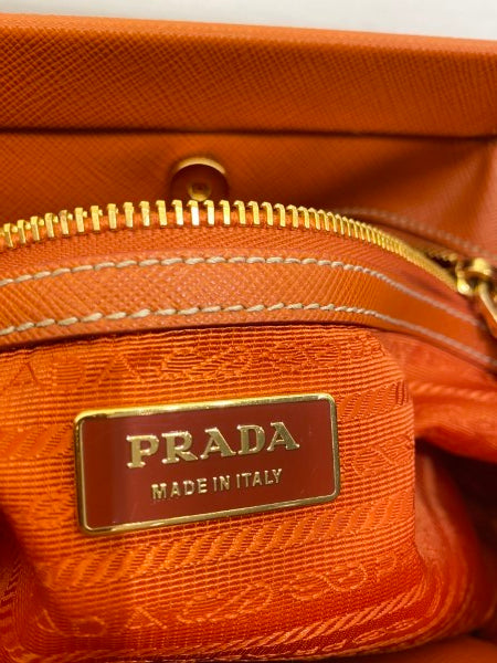 Prada Orange Soft Frame Clutch