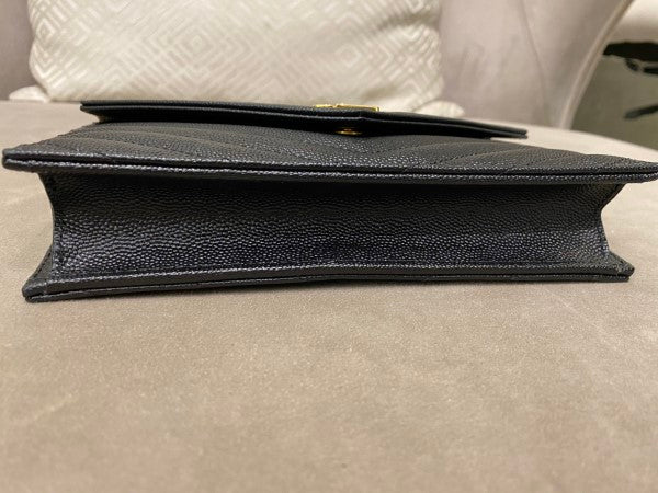 YSL Black Monogram Cassandre Wallet On Chain