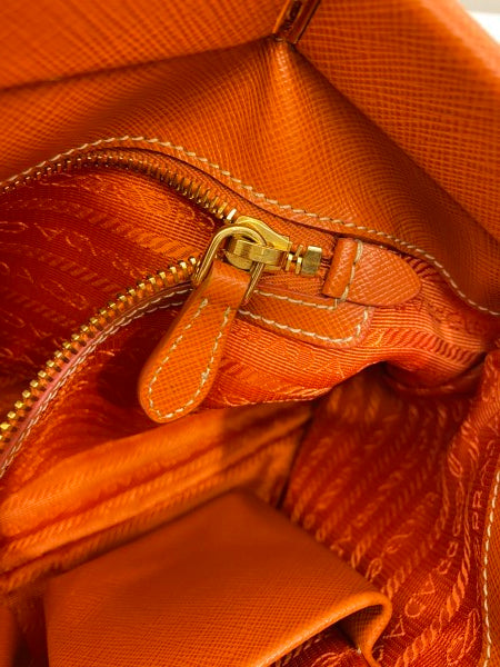 Prada Orange Soft Frame Clutch