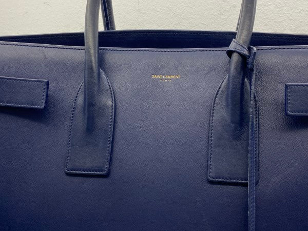 YSL Blue Sac De Jour Large Tote Bag