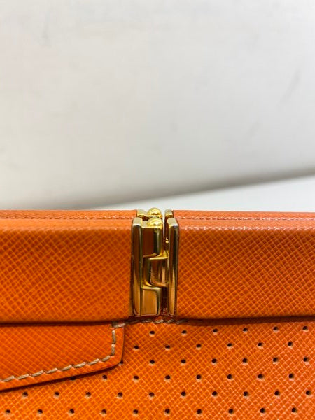 Prada Orange Soft Frame Clutch