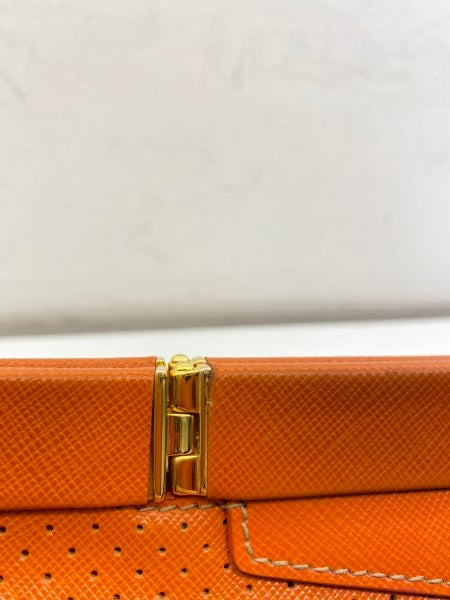 Prada Orange Soft Frame Clutch