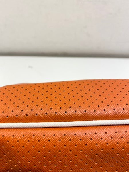 Prada Orange Soft Frame Clutch