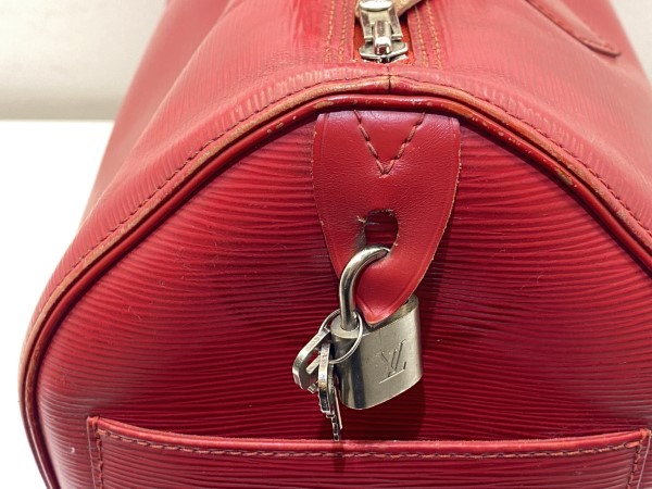 Louis Vuitton Red Speedy 35 Bag