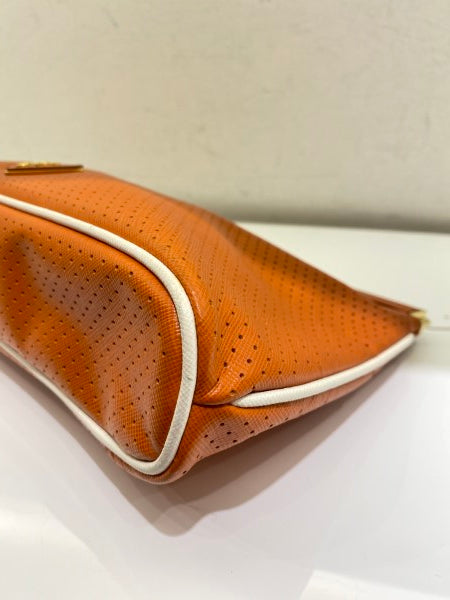 Prada Orange Soft Frame Clutch