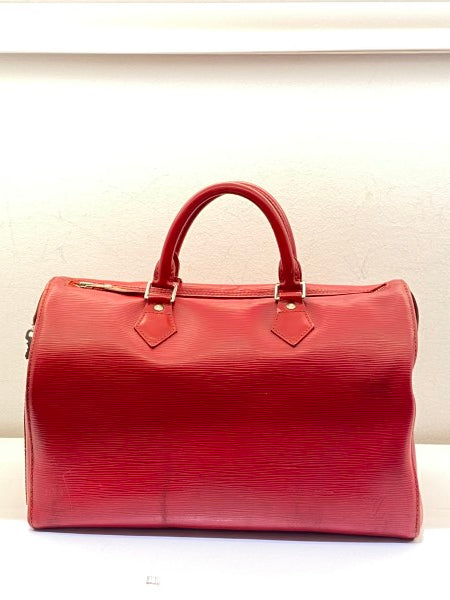 Louis Vuitton Red Speedy 35 Bag