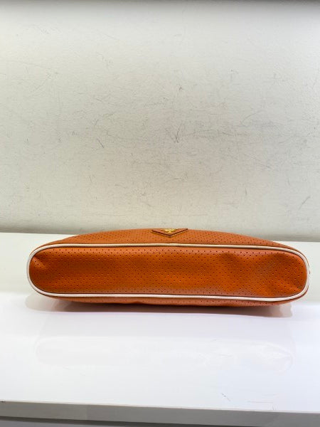 Prada Orange Soft Frame Clutch