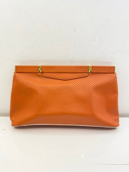 Prada Orange Soft Frame Clutch