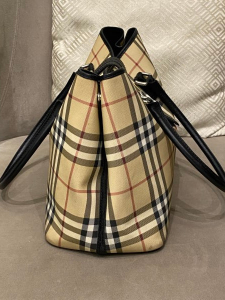 Burberry Bicolor Nova Check PVC Tote Bag