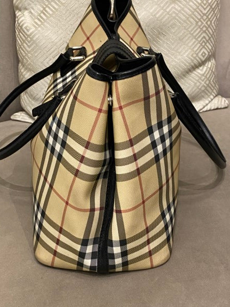 Burberry Bicolor Nova Check PVC Tote Bag