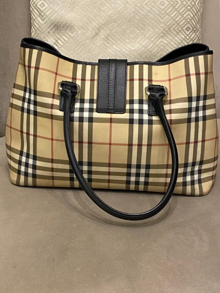 Burberry Bicolor Nova Check PVC Tote Bag