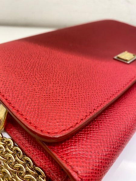 Dolce & Gabbana Red Crossbody Chain WOC