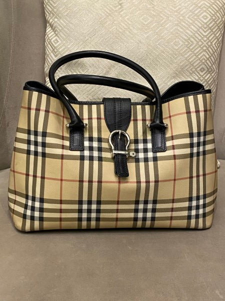 Burberry Bicolor Nova Check PVC Tote Bag