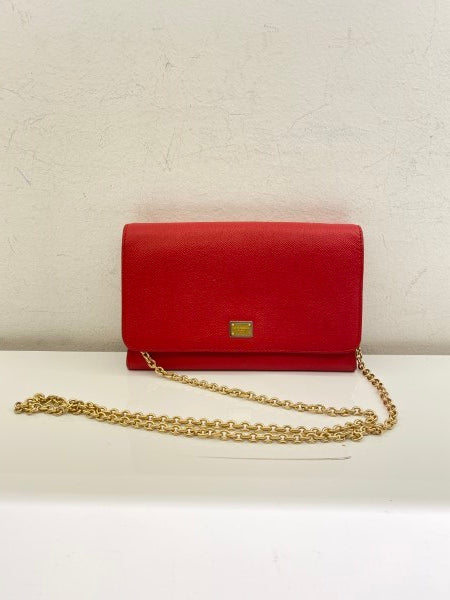 Dolce & Gabbana Red Crossbody Chain WOC