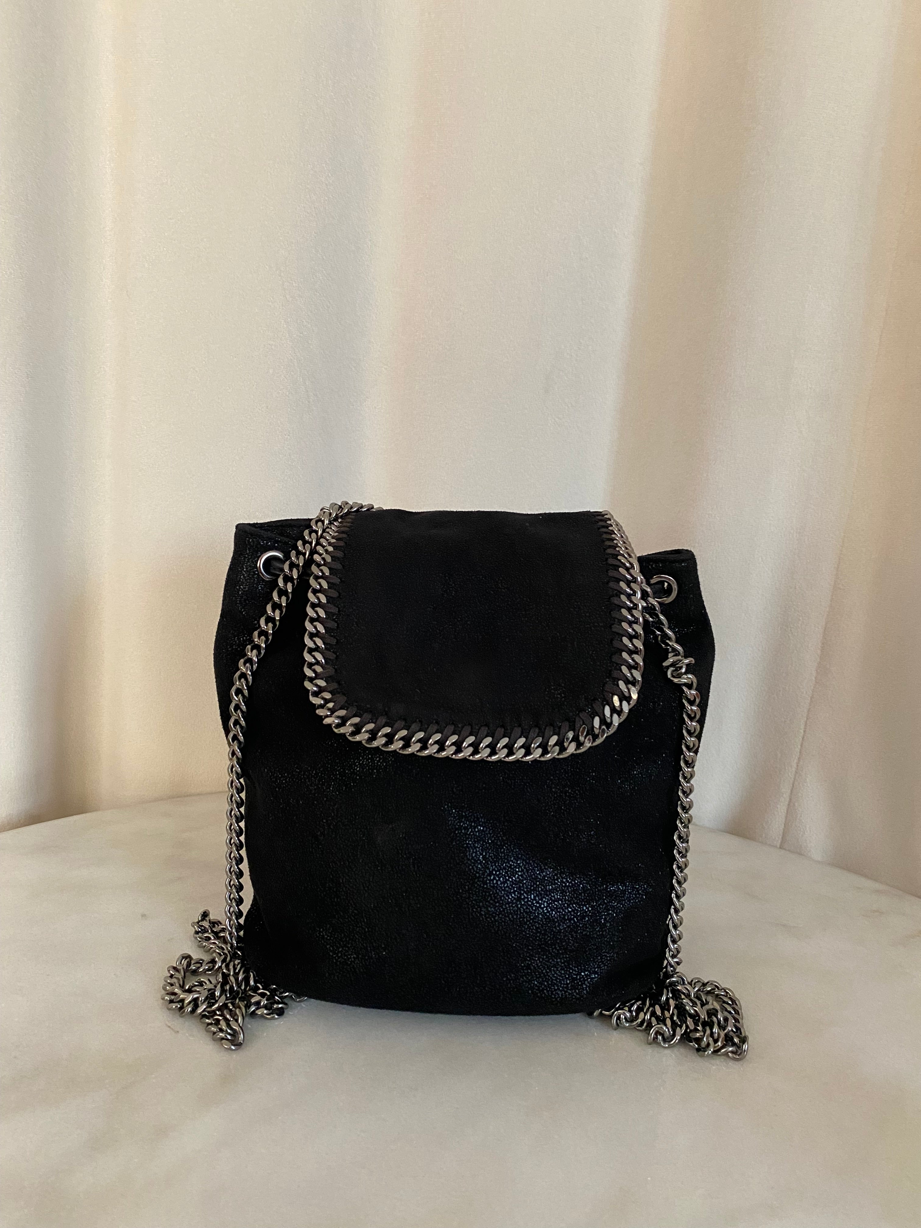 Stella Mccartney Black Falabella Backpack Bag