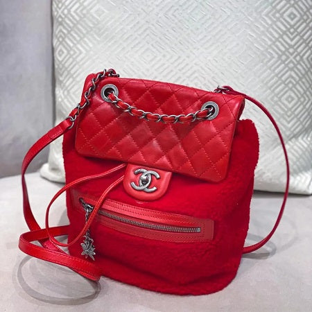 Chanel Red Quilted Classic Mountain Backpack Bag