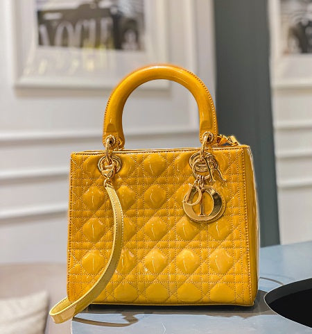 Christian Dior Yellow Lady Dior Bag – The Closet Egypt