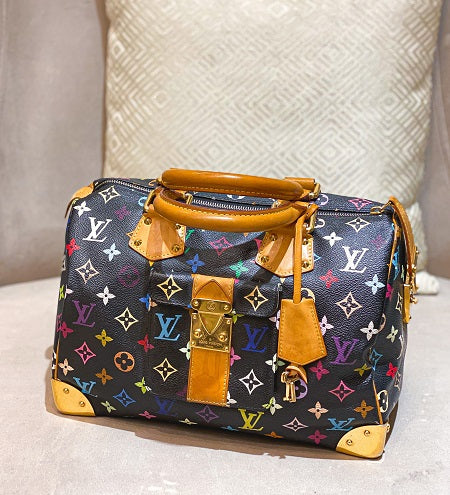 Louis Vuitton Monogram Multicolor Black Speedy Bag