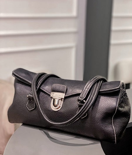 Prada Black Easy Vitello Satchel Bag