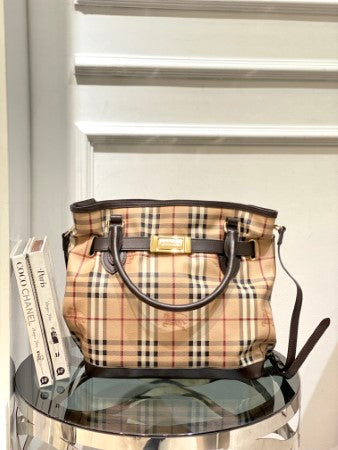 Burberry Brown Haymarket Check Golderton Bag