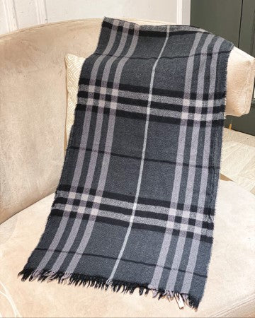 Burberry Bicolor Check Cashmere Shawl