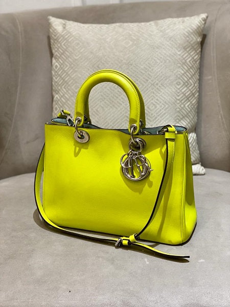 Christian Dior Neon Green Diorissimo Medium Bag