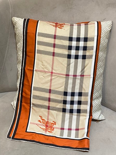 Burberry Haymarket Orange Square Silk Scarf