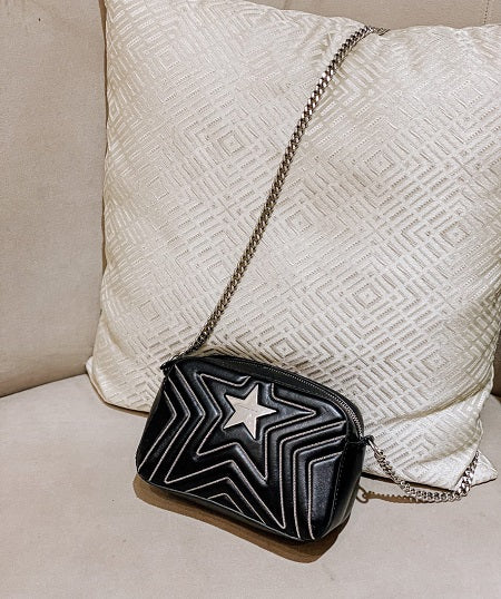 Stella McCartney Black Quilted Star Crossbody Bag