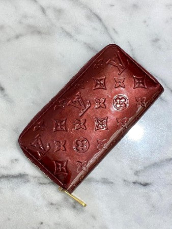 Louis Vuitton Burgundy Monogram Vernis Zippy Wallet