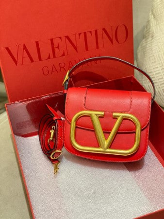 Valentino Red Super V Top Handle Bag