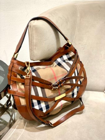 Burberry Brown Bridle House Check Gosford Bag