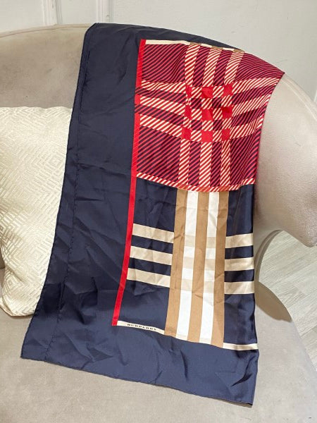 Burberry Tricolor Silk Square Scarf