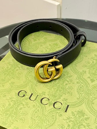 Gucci Black Double G Buckle Belt 32