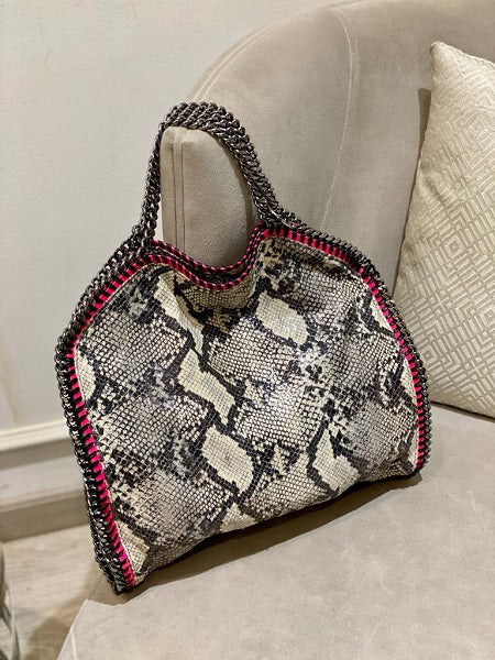 Stella Mccartney Tricolor Python Medium Bag