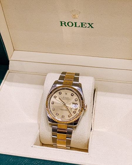 Rolex Yellow Gold ST,ST Diamond Datejust Oyster 36mm Watch