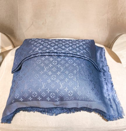 Louis Vuitton Blue Monogram Shawl