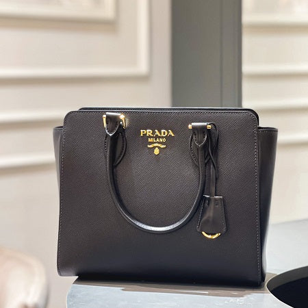 Prada Black Top Handle Tote Bag