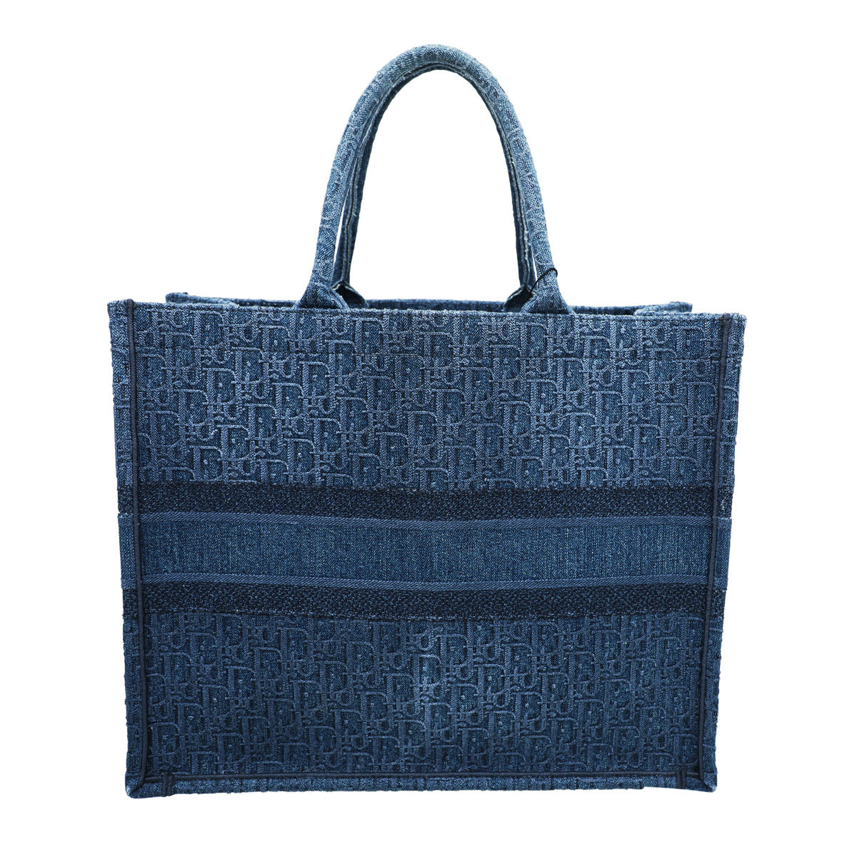 Christian Dior Blue Oblique Denim Book Tote Large Bag