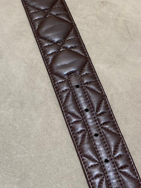 Christian Dior Brown Cannage Belt