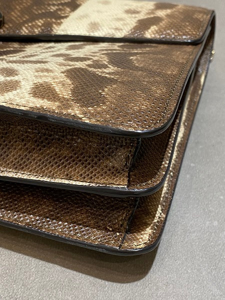 Bvlgari Brown Karung Snakeskin Serpenti Forever Crossbody Bag